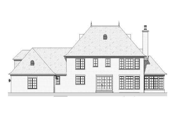 Exterior - Rear Elevation for European House Plan #901-90 - 4 bed, 3.5 bath