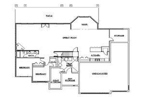 Floor Plan - Lower Floor for European House Plan #5-361 - 5 bed, 3.5 bath