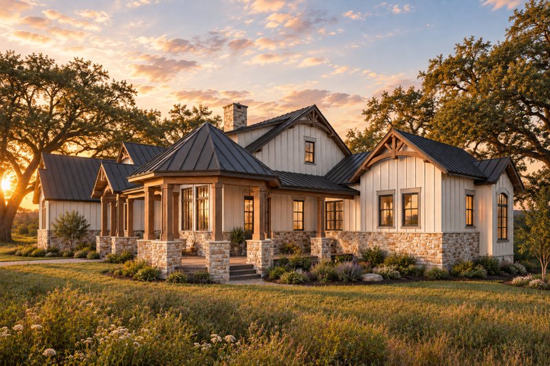 Dream House Plan - Exterior - Front Elevation 4 for Country House Plan #80-231 - 4 bed, 2.5 bath