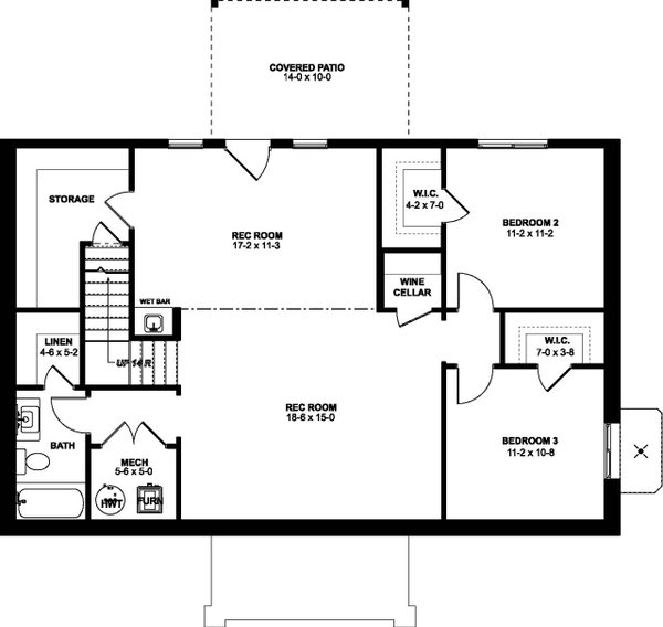 Farmhouse Floor Plan - Lower Floor Plan #126-238