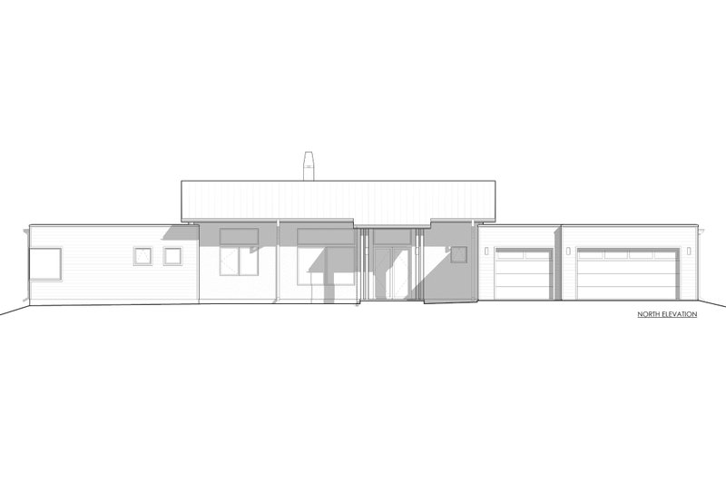 House Blueprint - Exterior - Front Elevation 3 for Ranch House Plan #1042-26 - 3 bed, 3.5 bath