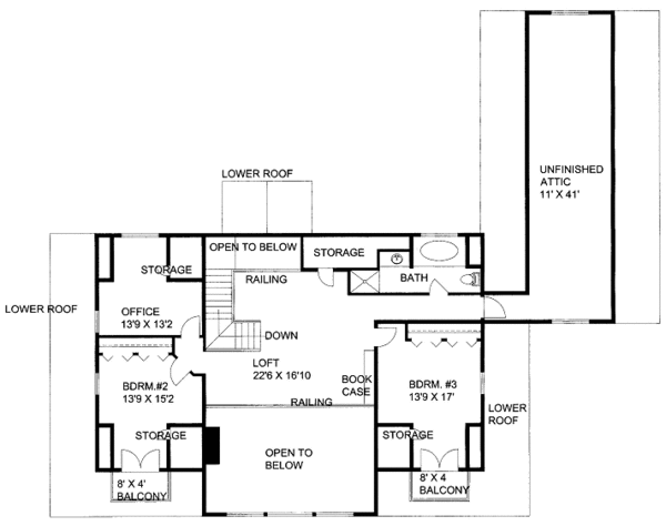 Cabin Floor Plan - Upper Floor Plan #117-787