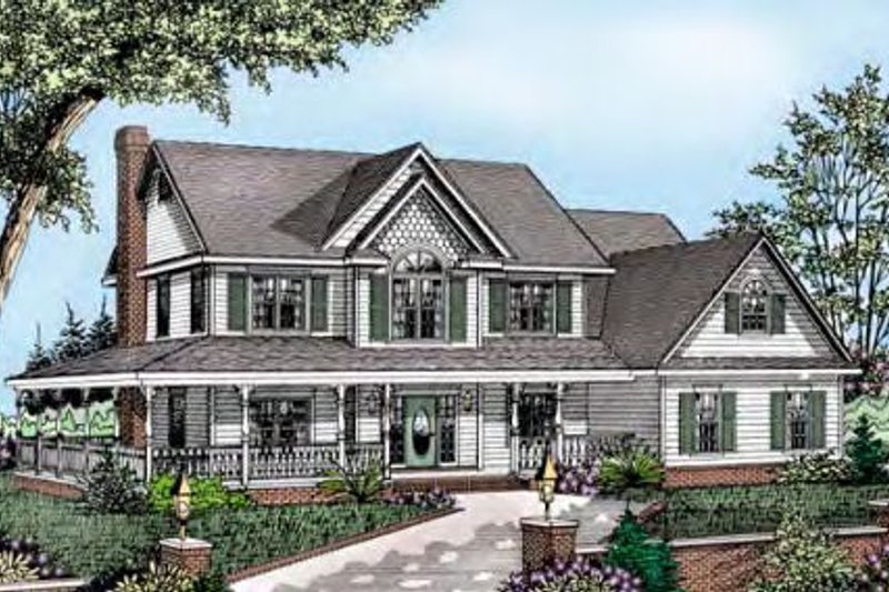 Dream House Plan - Country Exterior - Front Elevation Plan #11-221