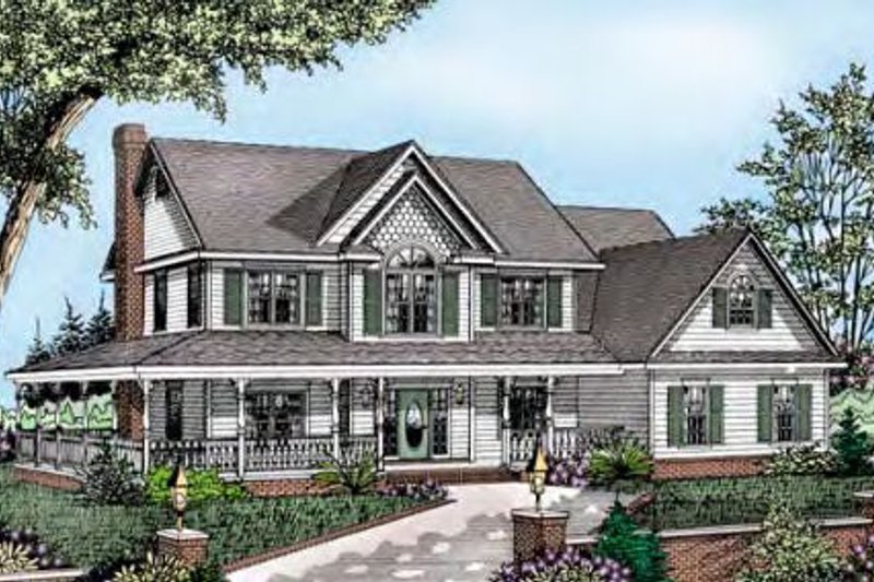 House Plan Design - Country Exterior - Front Elevation Plan #11-221