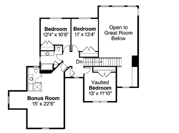 Craftsman Floor Plan - Upper Floor Plan #124-836