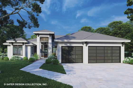 Modern 3 Car Garage House Plan