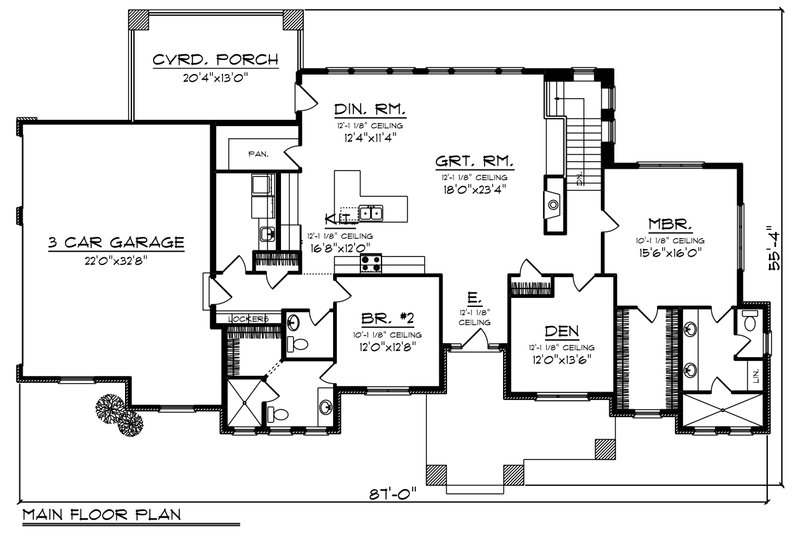Ranch Style House Plan 2 Beds 2.5 Baths 2200 Sq/Ft Plan