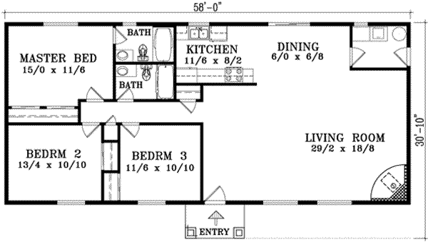 Ranch Floor Plan - Main Floor Plan #1-1269