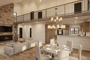 Interior - Dining Room 1 for Cabin House Plan #923-453 - 2 bed, 2 bath