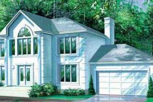 House Blueprint - European Exterior - Front Elevation Plan #25-2250