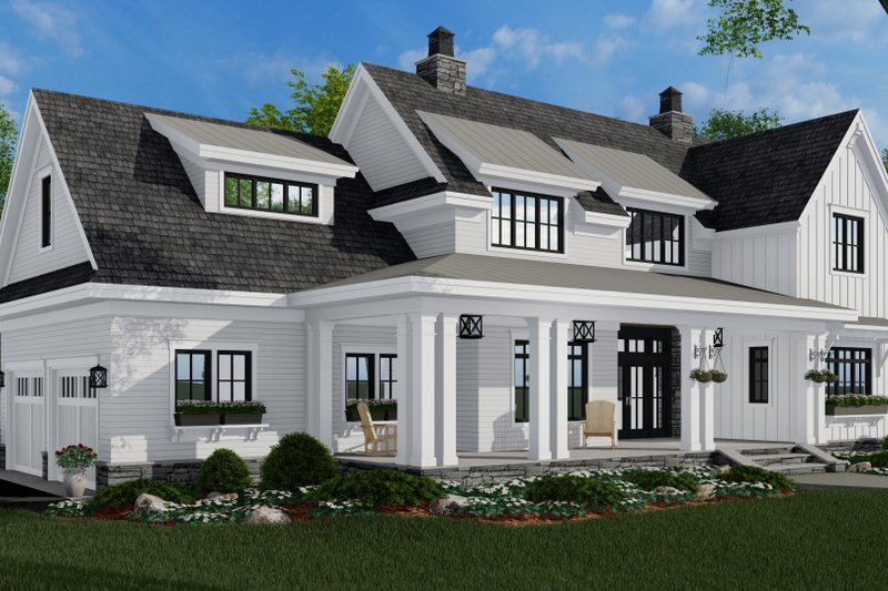 Dream House Plan - Farmhouse Exterior - Front Elevation Plan #51-1155