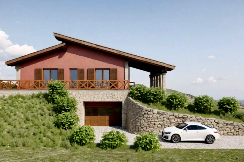 House Blueprint - Exterior - Rear Elevation 1 for Contemporary House Plan #542-12 - 3 bed, 2 bath