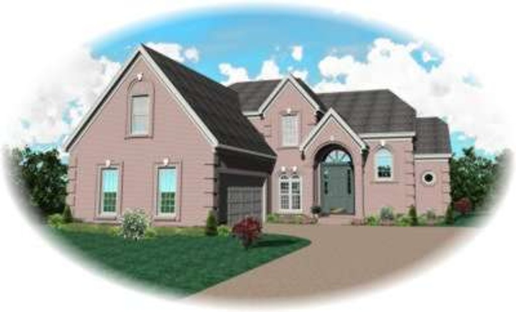 Exterior - Front Elevation 2 for European House Plan #81-1046 - 3 bed, 2.5 bath