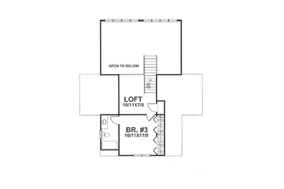 Floor Plan - Upper Floor House Plan #50-120 - 3 bed, 2 bath