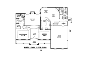 Floor Plan - Main Floor for Traditional House Plan #81-1544 - 4 bed, 3.5 bath