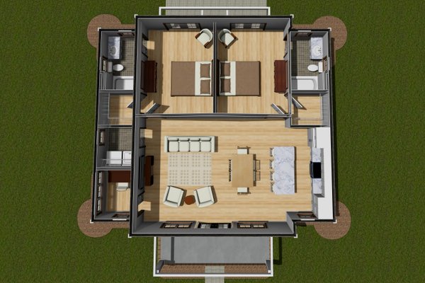House Blueprint - Cottage Floor Plan - Main Floor Plan #513-2244