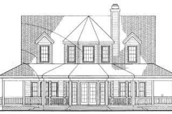 Exterior - Rear Elevation for Country House Plan #72-118 - 3 bed, 2.5 bath