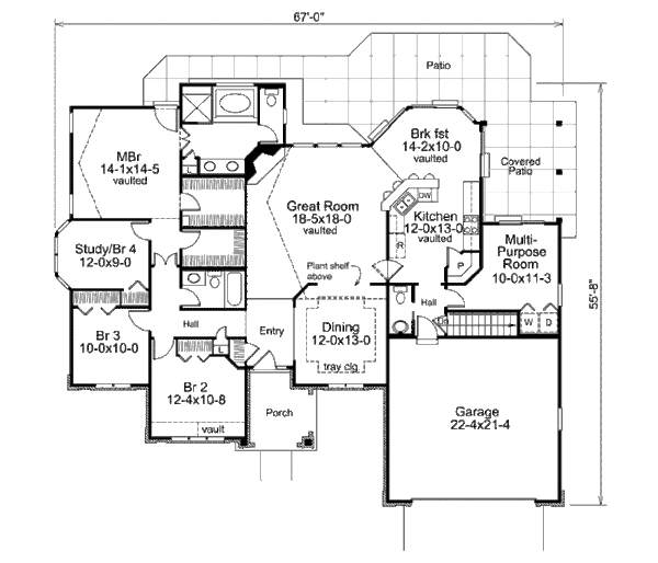 Home Plan - Traditional Floor Plan - Main Floor Plan #57-375