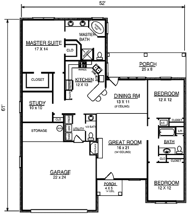 House Design - European Floor Plan - Main Floor Plan #14-235