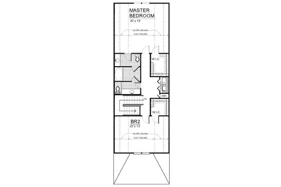 Floor Plan - Upper Floor for Farmhouse House Plan #30-102 - 3 bed, 2 bath