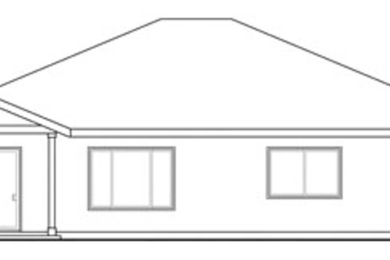 Exterior - Rear Elevation for Traditional House Plan #124-822 - 3 bed, 2 bath