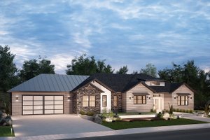 Ranch Exterior - Front Elevation Plan #1077-4