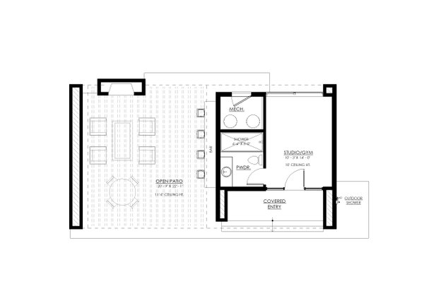 Contemporary Floor Plan - Main Floor Plan #1114-108