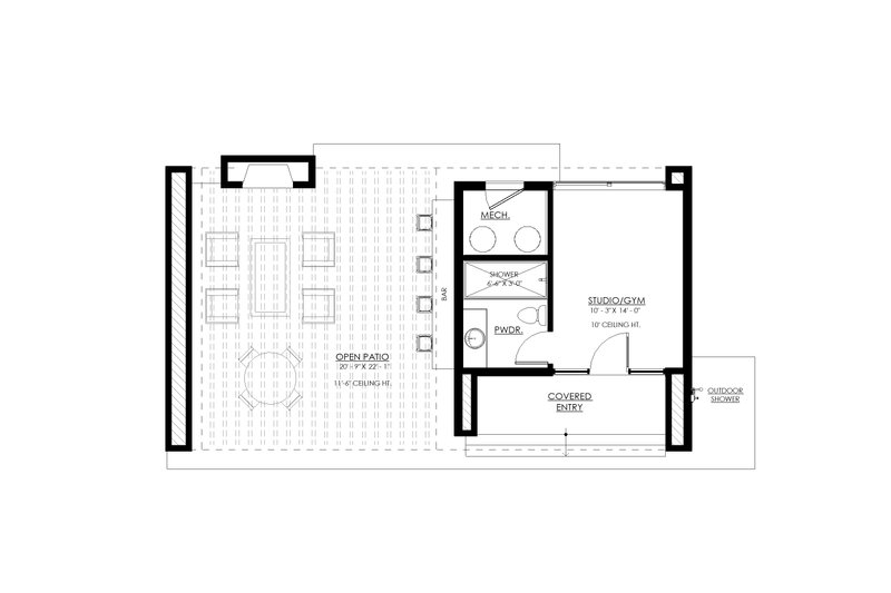House Plan Design - Floor Plan - Main Floor for Contemporary House Plan #1114-108, 1 bath