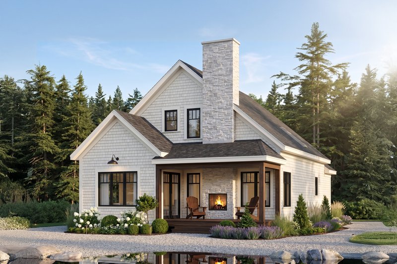 Architectural House Design - Exterior - Rear Elevation for European House Plan #23-2494 - 2 bed, 2 bath