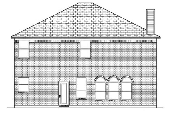 Exterior - Rear Elevation for European House Plan #84-336 - 4 bed, 2.5 bath