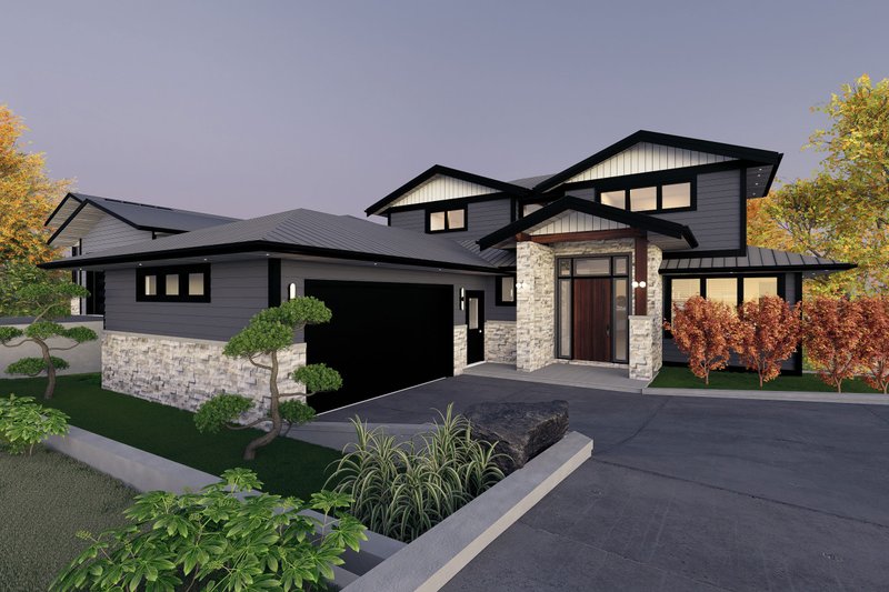 House Plan Design - Exterior - Front Elevation 4 for Modern House Plan #1101-9 - 4 bed, 3.5 bath