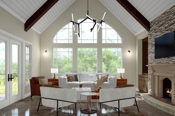 Interior - Family Room for Ranch House Plan #54-444 - 3 bed, 2.5 bath