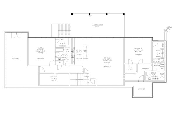 Craftsman Floor Plan - Lower Floor Plan #437-131