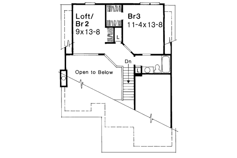 Home Plan - Floor Plan - Upper Floor for Ranch House Plan #320-322 - 2 bed, 2 bath