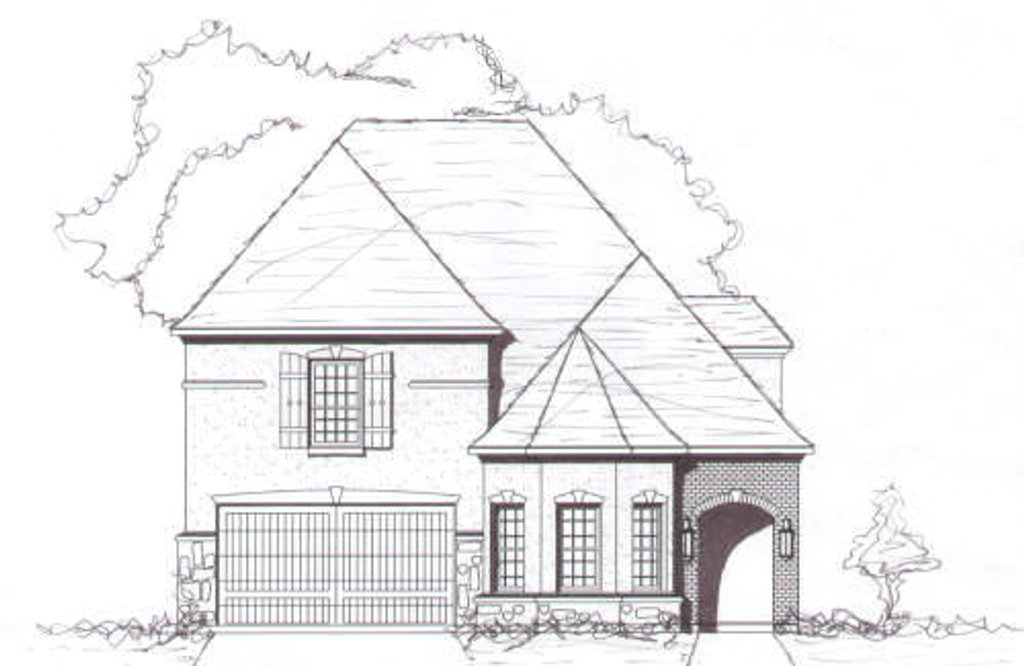 Exterior - Front Elevation 2 for European House Plan #141-188 - 3 bed, 2.5 bath
