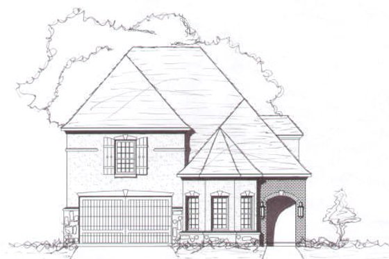 Exterior - Front Elevation for European House Plan #141-188 - 3 bed, 2.5 bath
