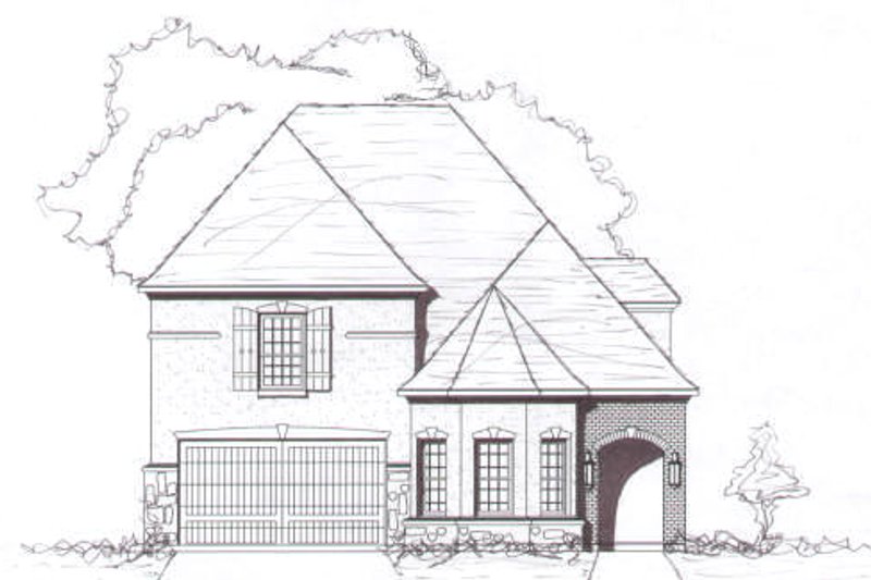 Exterior - Front Elevation 2 for European House Plan #141-188 - 3 bed, 2.5 bath
