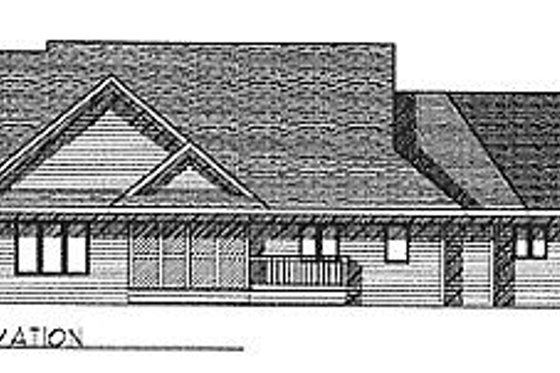 Exterior - Rear Elevation for Traditional House Plan #70-293 - 3 bed, 2.5 bath