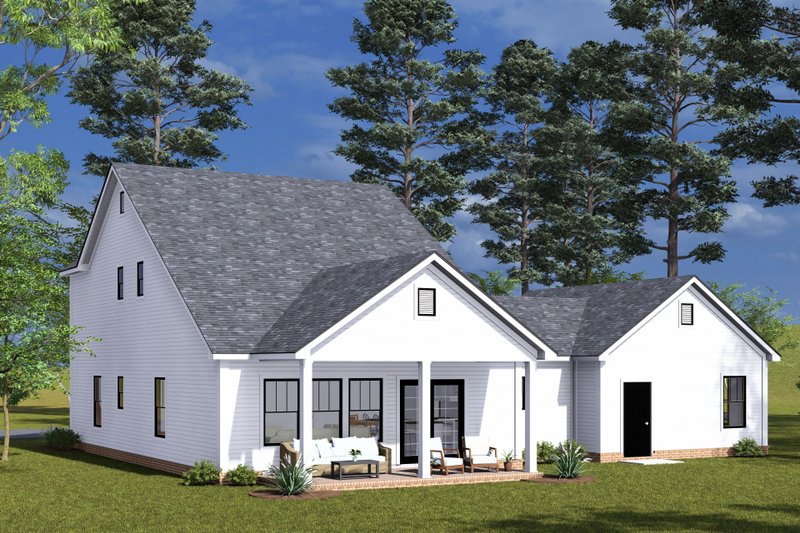 House Design - Exterior - Rear Elevation for Farmhouse House Plan #513-2306 - 3 bed, 3.5 bath
