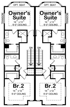 Floor Plan - Upper Floor for Traditional House Plan #20-2465 - 4 bed, 4.5 bath