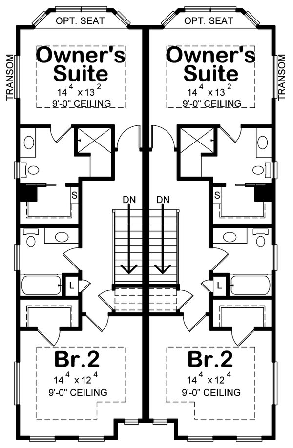 House Blueprint - Traditional Floor Plan - Upper Floor Plan #20-2465