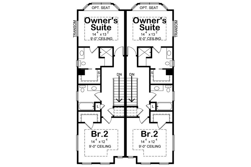 House Blueprint - Floor Plan - Upper Floor for Traditional House Plan #20-2465 - 4 bed, 4.5 bath