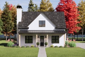 House Blueprint - Farmhouse Exterior - Front Elevation Plan #1096-175