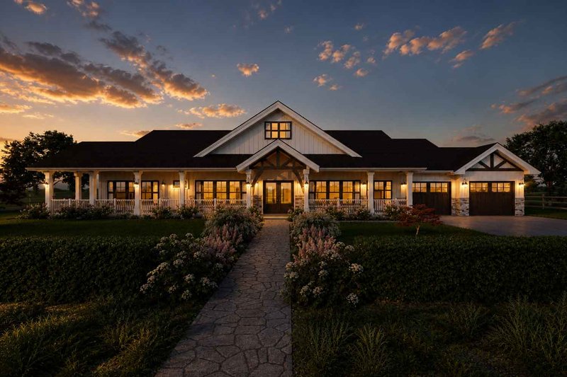 Architectural House Design - Exterior - Front Elevation 4 for Farmhouse House Plan #1101-67 - 4 bed, 4.5 bath