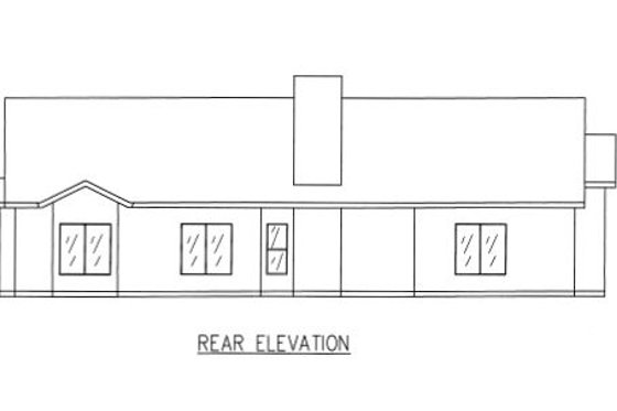 Exterior - Rear Elevation for Traditional House Plan #437-28 - 4 bed, 2 bath
