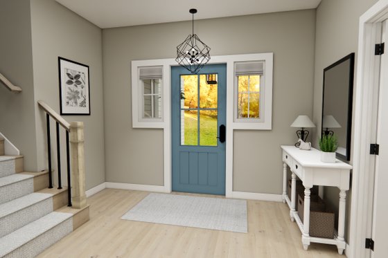 Interior - Entry for Bungalow House Plan #51-1408 - 3 bed, 2.5 bath
