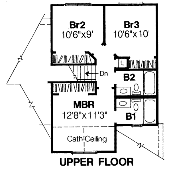 Traditional Floor Plan - Upper Floor Plan #334-115