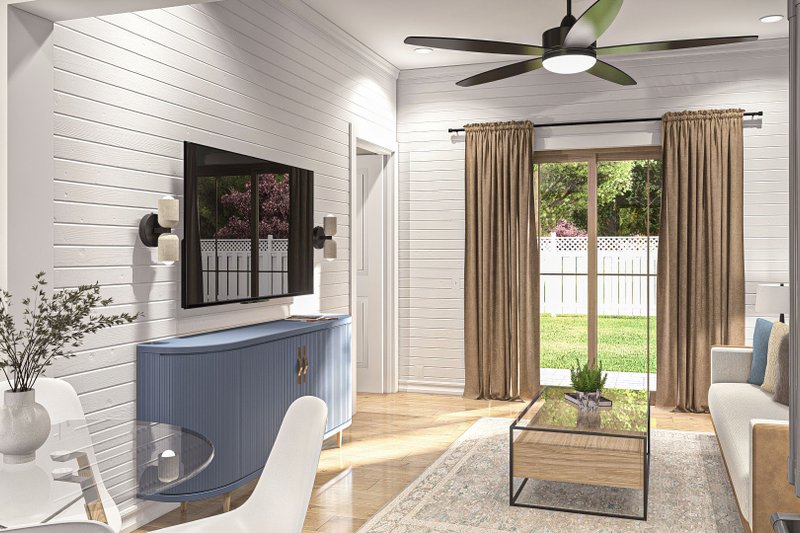 Dream House Plan - Interior - Family Room 1 for Modern House Plan #455-446 - 1 bed, 1 bath