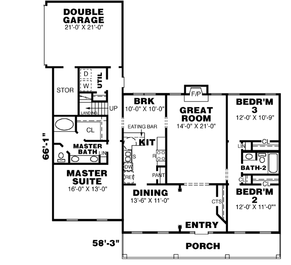 Colonial Floor Plan - Main Floor Plan #34-133