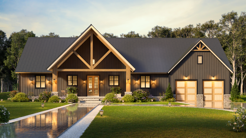 Exterior - Front Elevation 2 for Farmhouse House Plan #54-678 - 3 bed, 3.5 bath